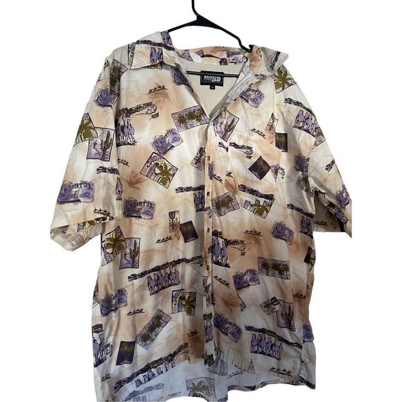 Resistol Rodeo Gear Mens Multi Color Graphic Print Button Up Short Sleeve Sz XL - Picture 1 of 6